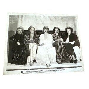 VTG Photo of Bette Davis & Women Cast from "Marked Woman" from the Cozy Theater